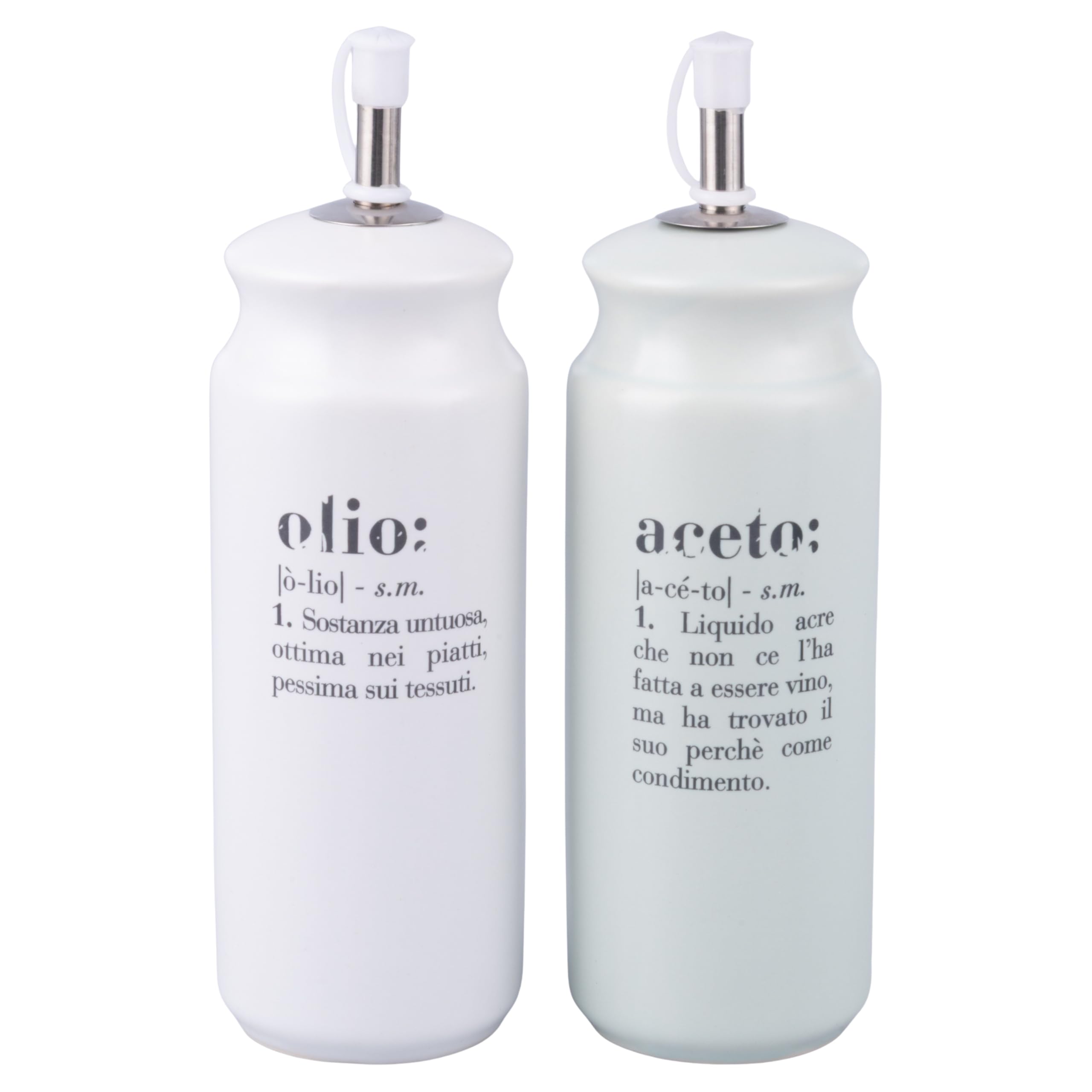 Set Olio, aceto, Sale e Pepe in gres, Stand in Acciaio Inox, Victionary Ocean