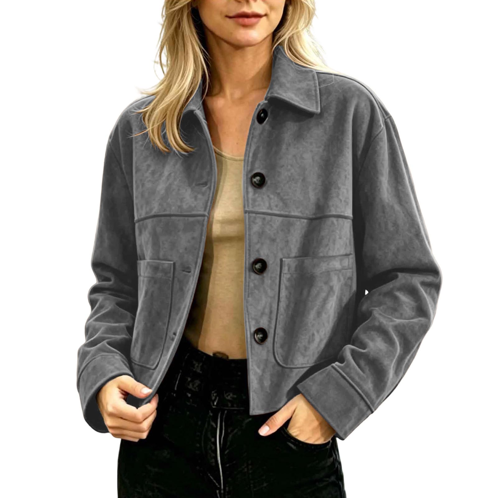 übergangsjacke Damen Wildlederjacke Bomberjacke Motorradjacke Lederjacke