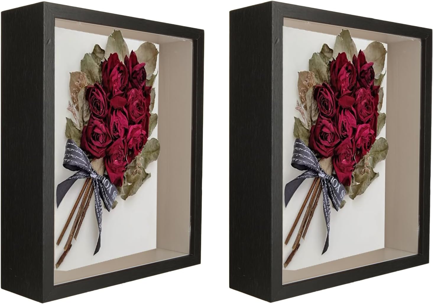 VIDETOL 2 Pcs 3D Shadow Box Frame, 8x10 Inch Black Deep Box Frames, Box ...