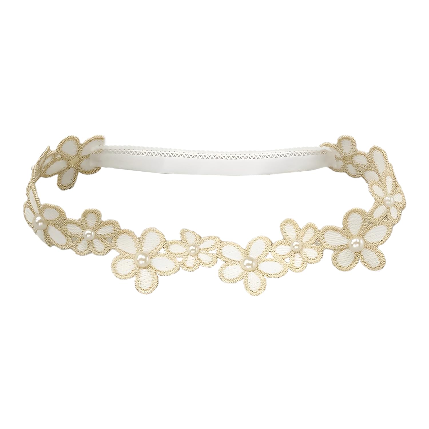 SYGA Baby Girl's Flower Headband Soft & Stretchable Cotton Hairband for Infants, Toddlers, Little Princesses (0-3 Years Gold-06)-image-28