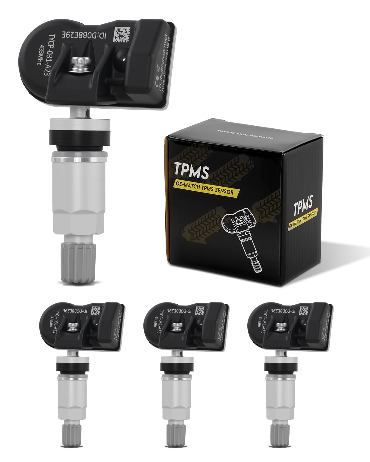 4 sensori TPMS preprogrammati per il monitoraggio della pressione dei pneumatici, compatibile con Ram 1500 2019-2024 e Dodge