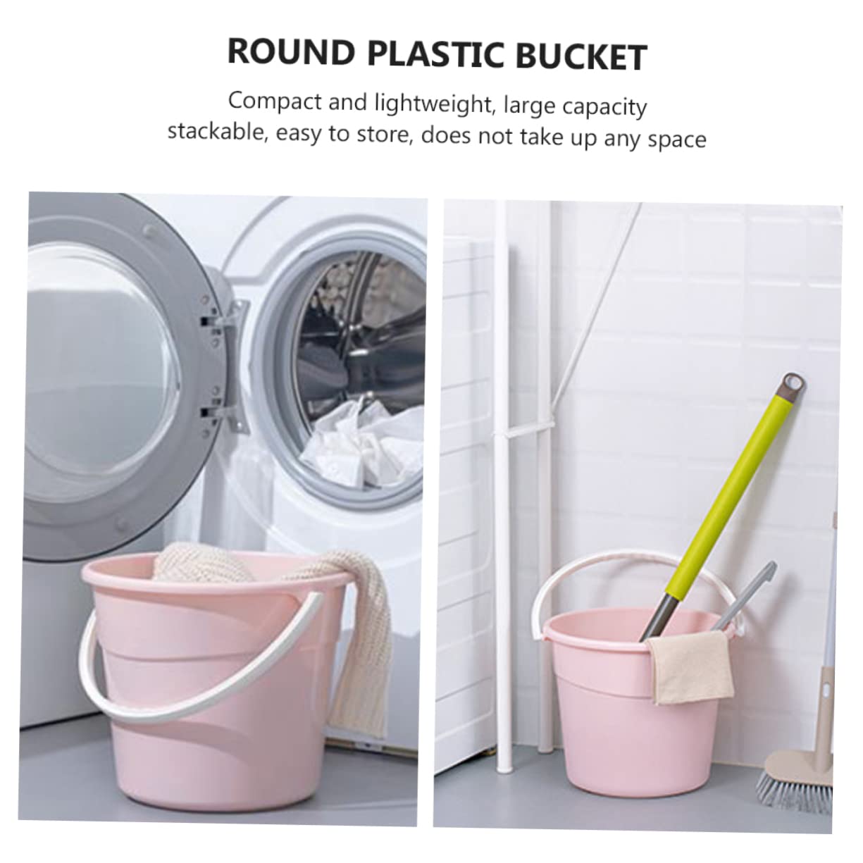 Garneck Compact 12.2l Water Storage Pail Car Wash Bucket Strong Handle Easy to Carry