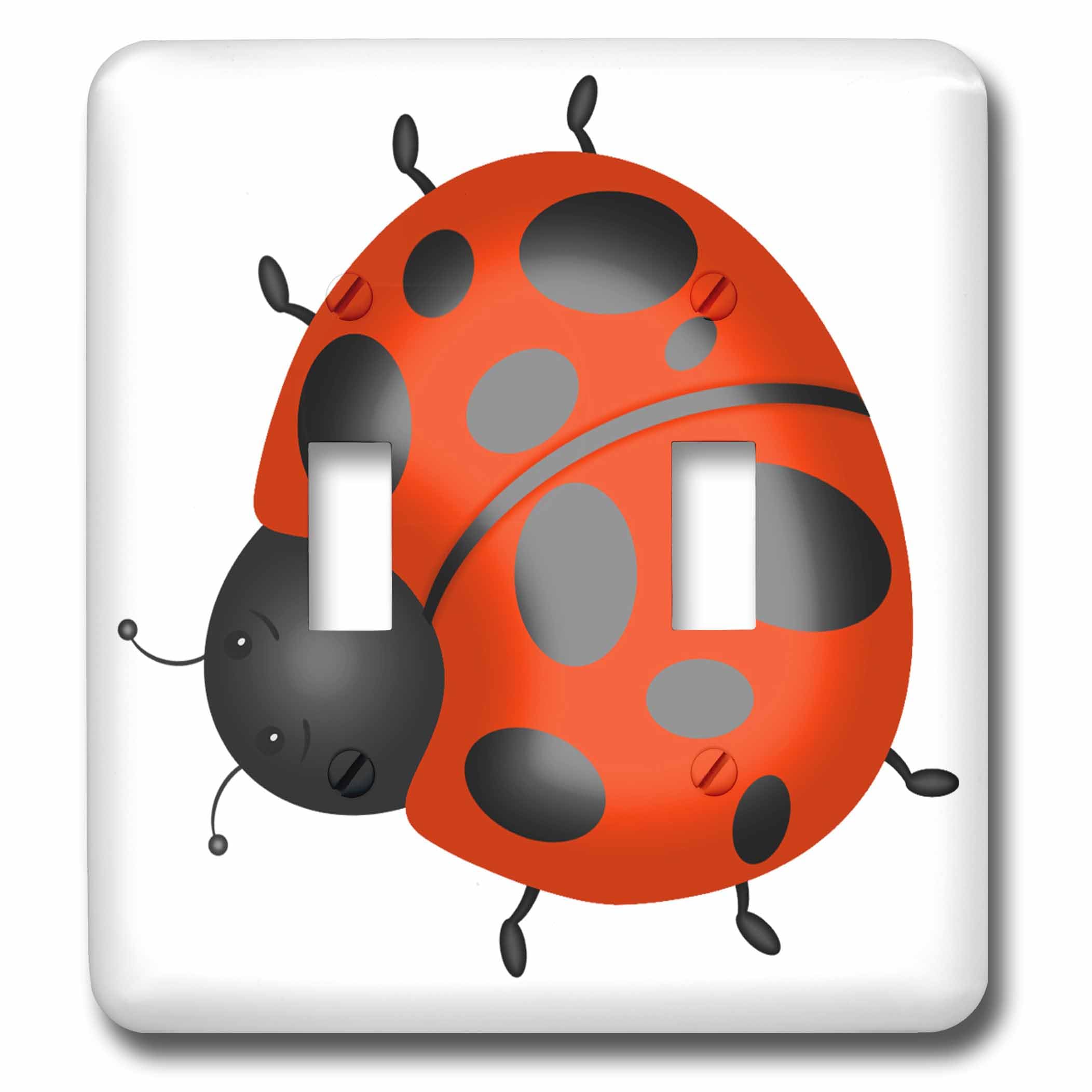 Interrupteur à baïonnette avec illustration coccinelle orange et noire 3dRose LSP_267713_2
