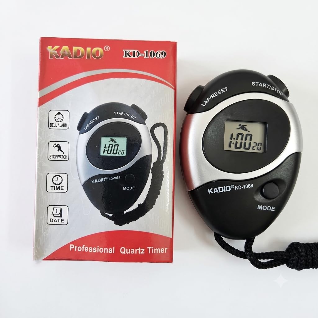 WKM Professional Digital Stopwatch Timer KD-1069 with LCD Display, Quartz Movement, Lap Split Timing, Alarm, Date & Time Display, 12/24 Hour Format for Sports, Coaching, Study & Laboratory-picture-17