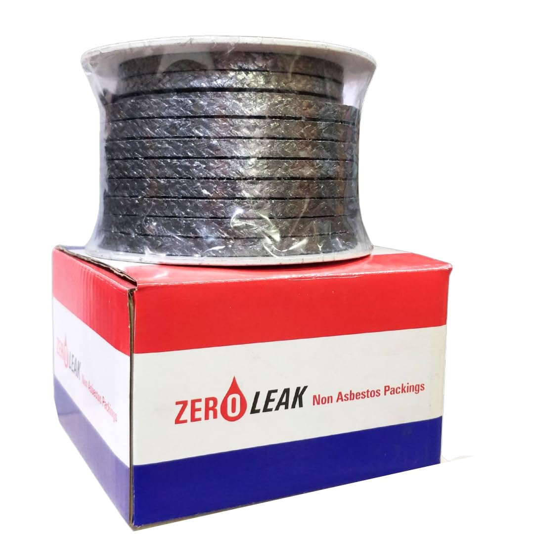 ZER0LEAK Expanded Graphited Gland Packing 1kg | -240°C to +600°C Heat Resistant | Chemical Safe Seal Rope | Self-Lubricating | Valve & Pump Packing for High-Pressure Industrial Use (10MM) 4
