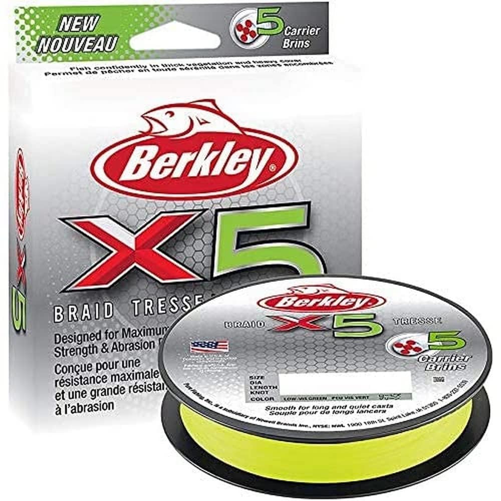 Berkley X5, Filo di Pesca, Treccia a 5 fili per Pesca in Mare e in Acqua Dolce, più Resistente, Pesca ai Carnevali