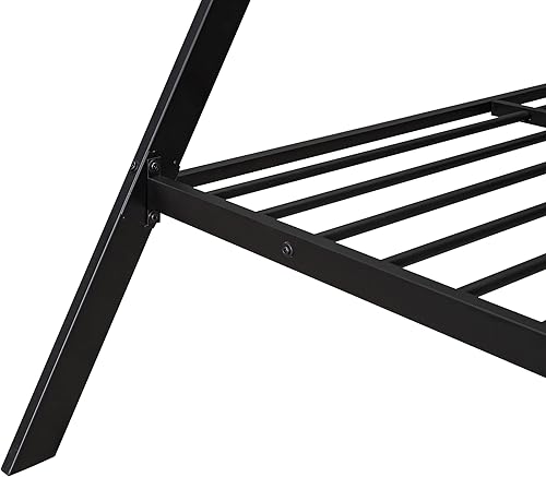 Miniatura 7 de Cama de casa completa para niños tienda de campaña Montessori de metal marco de cama cama de casa de juegos con listones para niñas y niños no