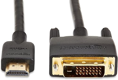 Miniatura 3 de Tienda Basics Cable adaptador HDMI a DVI, bidireccional 1080p, chapado en oro, negro, 6 pies, paquete de 36 unidades
