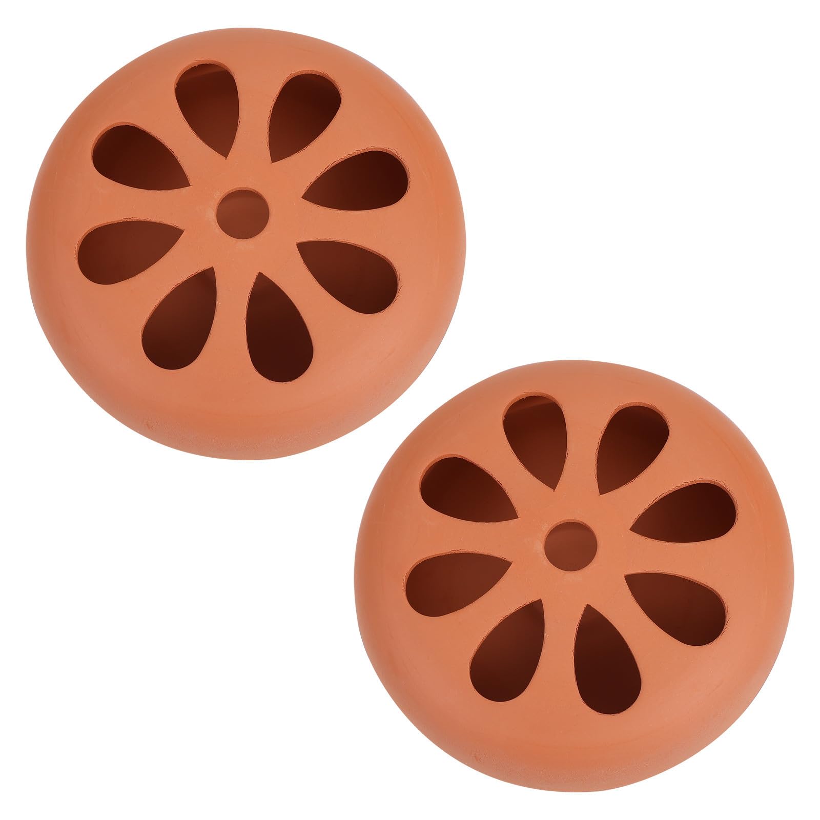 OUNONA Porta Zampirone Resistente per Esterno Coperchio Traforato in Terracotta 2 Design Semplice e Retrò per Escursionismo e Campeggio