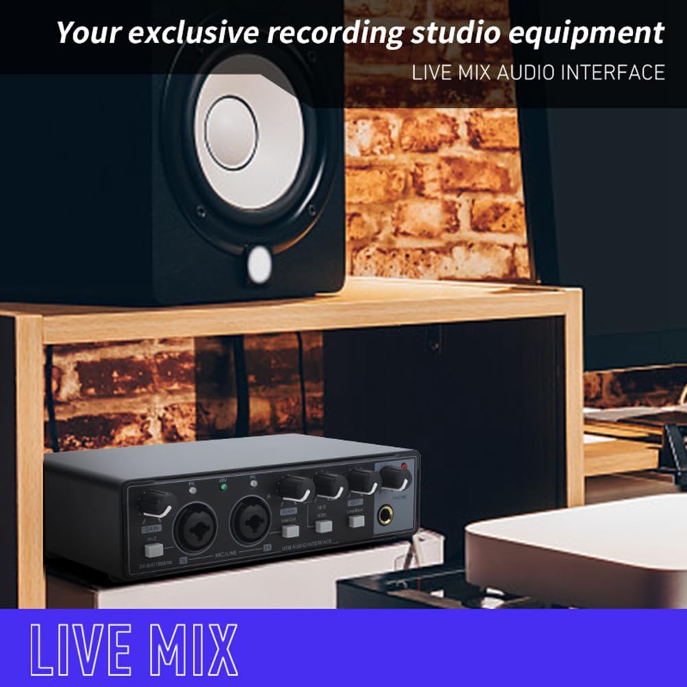 Profesjonalny interfejs audio karta dźwiękowa Phantom Power Electric Guitar Sound Mixer Console Studio Nagrywanie na żywo
