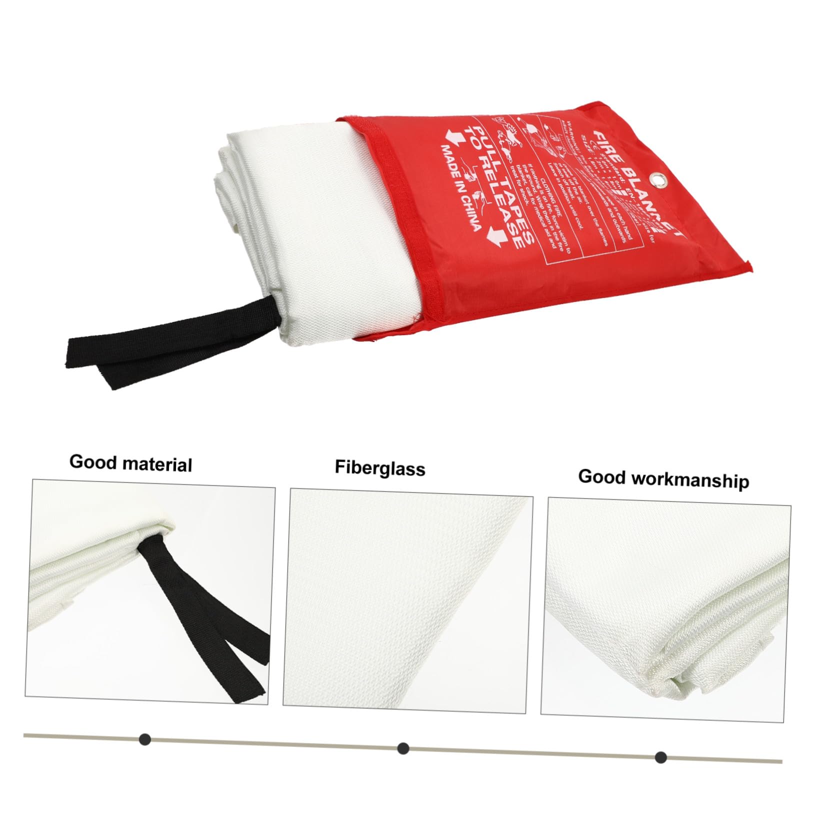 Alasum Manta Ignífuga Portátil para Emergencia contra Incendios, Manta Ignífuga Ligera y Duradera Protección Térmica, Adecuado para Cocina, Barbacoa, Camping y Vehículos