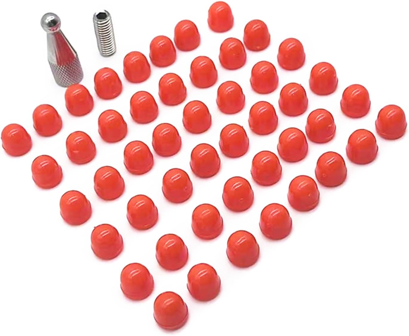 48pieces Rubber Tips for Paintless Dent Repair Hammer and Tips for Hook and Car Dent Repair Rod Removal Tips