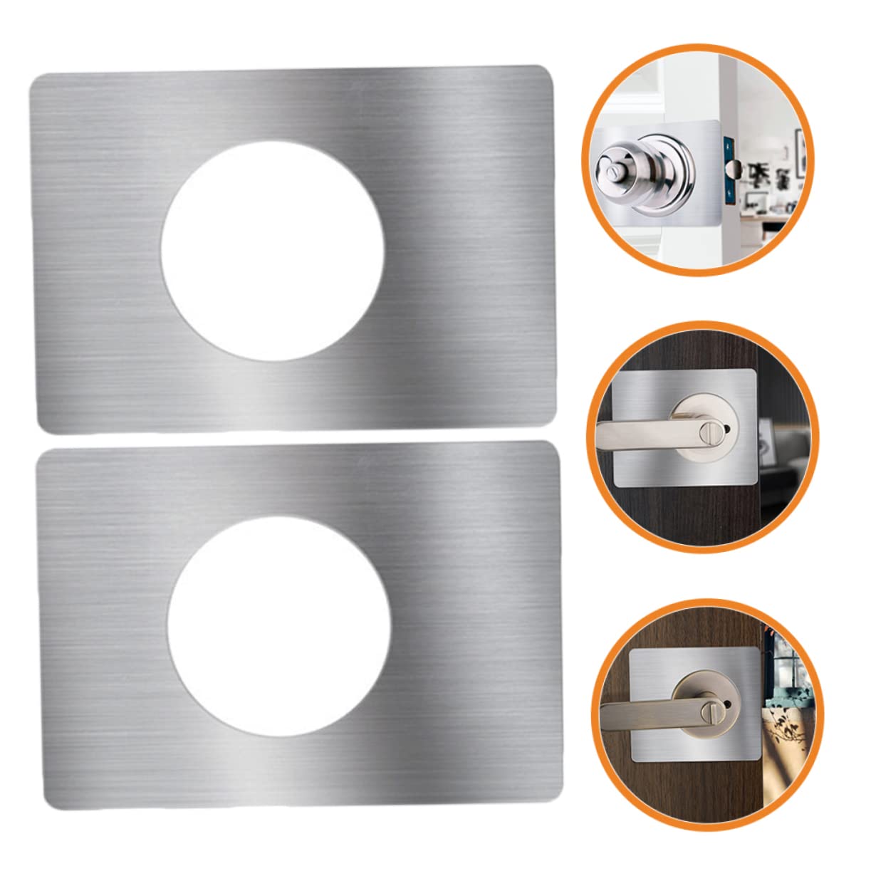 NUOBESTY 10 ensembles Pièce De Réparation De Serrure De Porte Plaque De Trou De Porte En Acier Renfort De Bouton De Porte Renfort De Serrure De Porte Plaques De Gâche Butée 2 pièces * 10