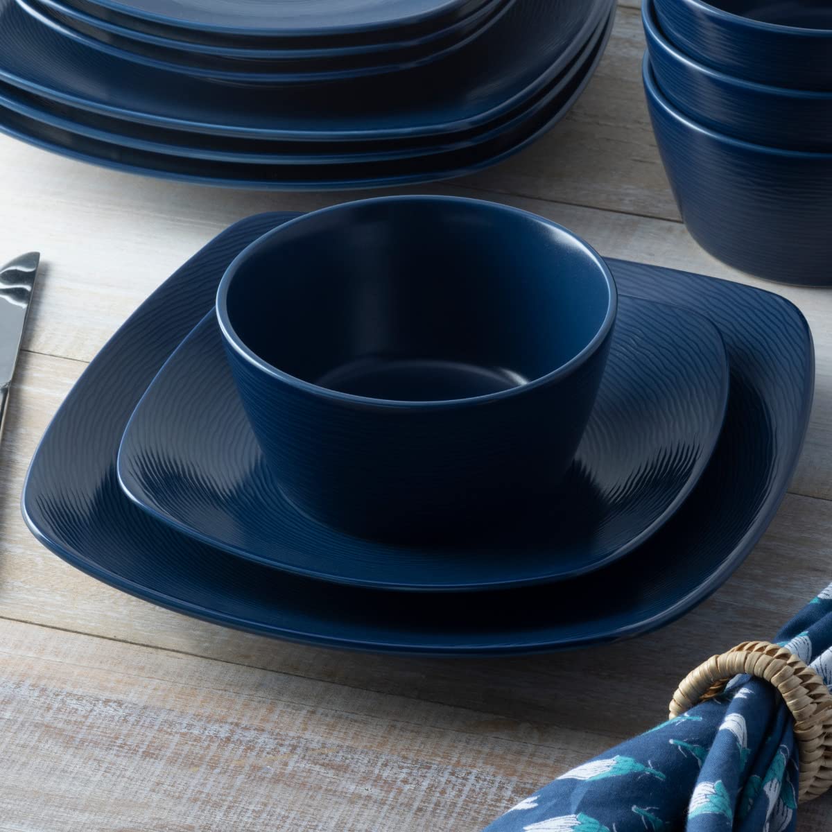 Amazon.co.jp: Noritake Colorscapes ネイビー・オン・ネイビー