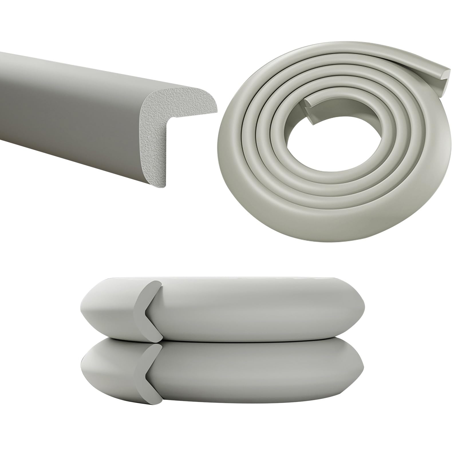 Furniture Corner Guard Edge, Sharp Edge Furniture Guard Corner Bumpers,U Shape,for Furniture and Tables Protector(Gray,2M)