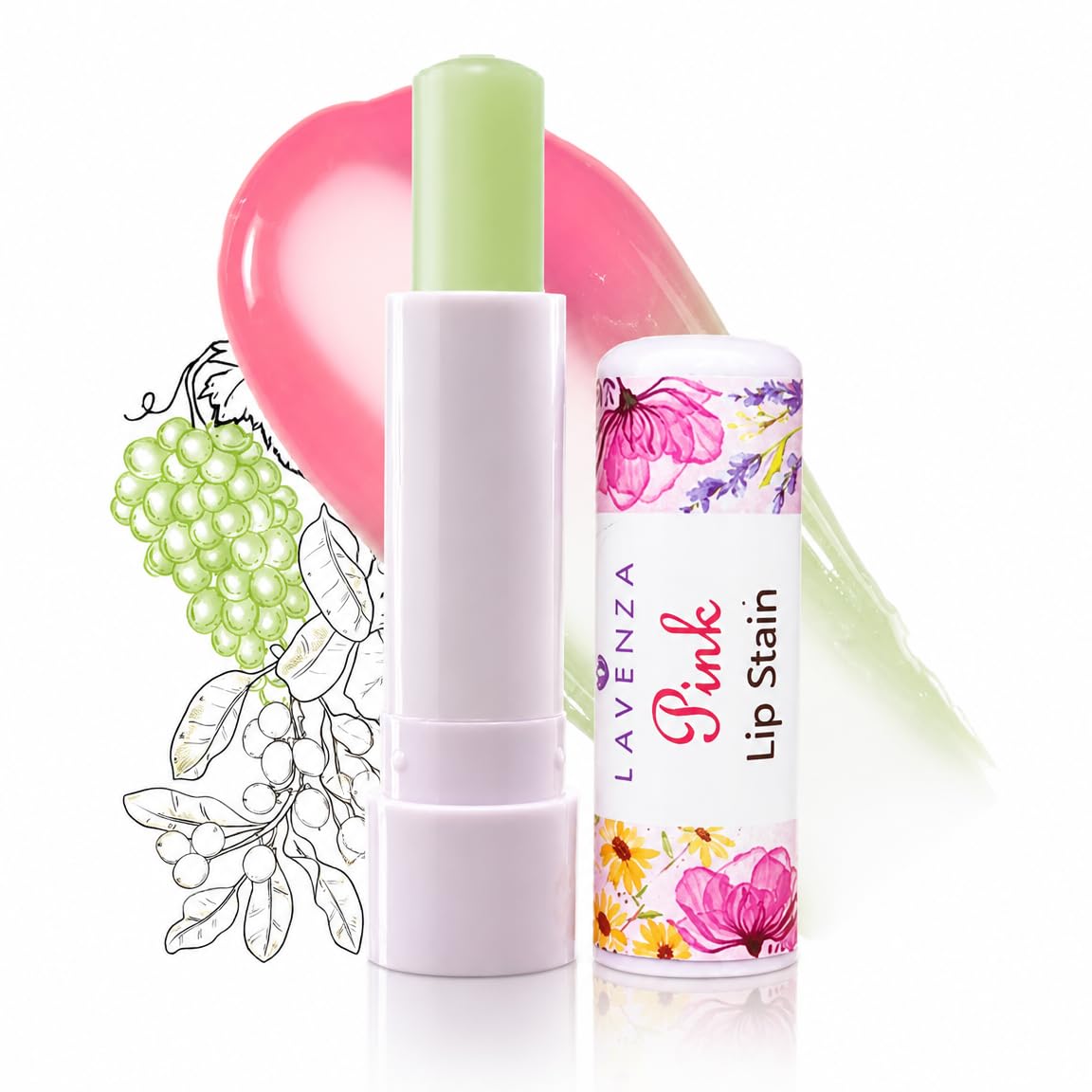 Lavenza pH Based Natural Pink Lipstain & Lip Balm (2in1) | Water-proof Long Lasting PINK shade, Gentle & Nourishing| With Plant Butters, Oils and floral extracts| FREE FROM Synthetic Base & Cheap Fillers | Safe for Kids, Teens | 5gm-image-19