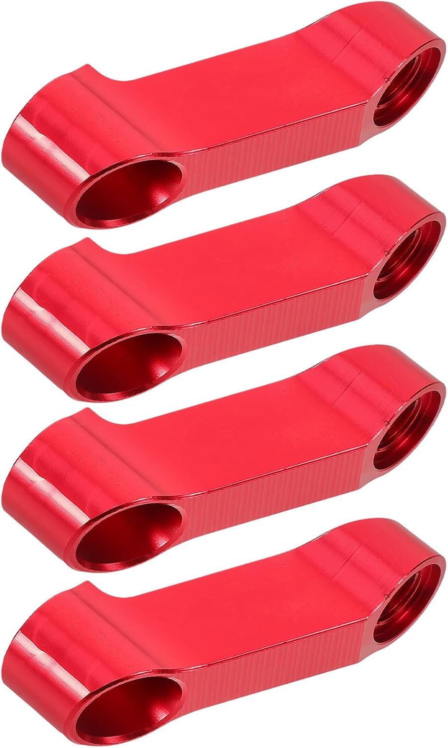 Operitacx 4pcs Motorcycle Mirror Extender Set, Aluminum Alloy Mount Riser Extension Adapter, 15mm and 10mm Handlebar Mirror Adapter Compatible with Sportbikes and Scooters, Red, Reducing