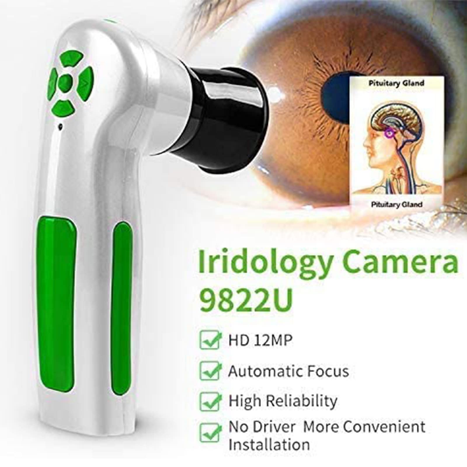 Analizzatore dell'iride Iridologia, Fotocamera per iridologia, Alta Risoluzione USB Iriscope Eye Camera, Iriscope con 30x Iris Lens e Software di Analisi