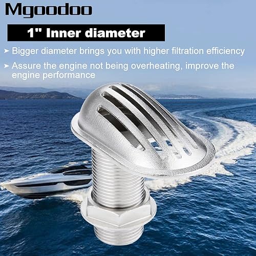 Miniatura 7 de Mgoodoo 1 colador de entrada de barco marino de acero inoxidable 316 a través del casco de entrada de 1 pulgada