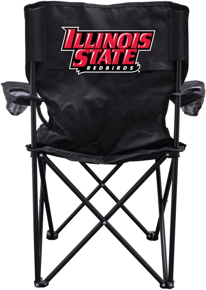 VictoryStore Outdoor Camping Chair - Illinois State University Redbirds Black Folding Camping Chair with Carry B