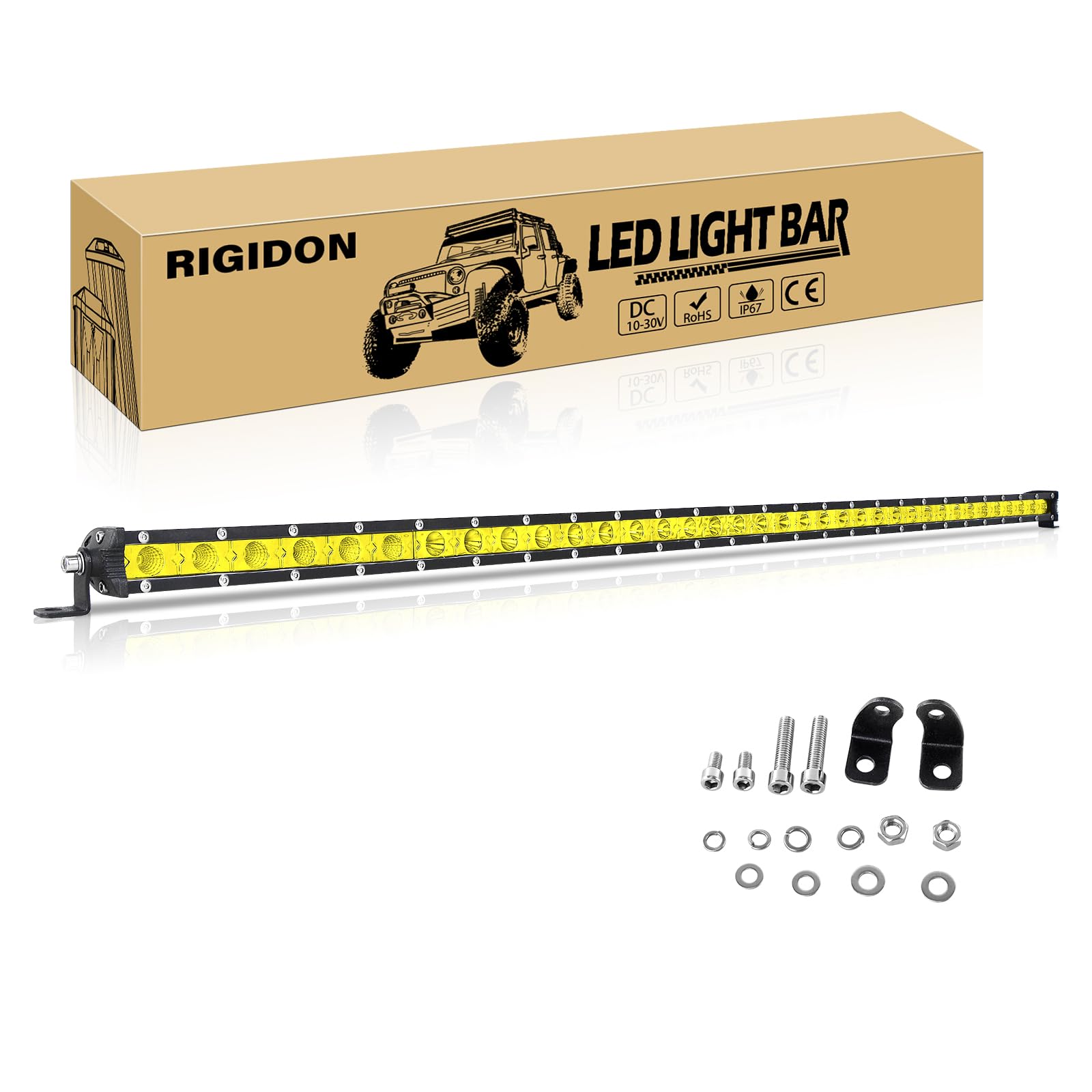 Amazon.co.jp: RIGIDON 38 インチ 180W アンバー LED ライトバー 