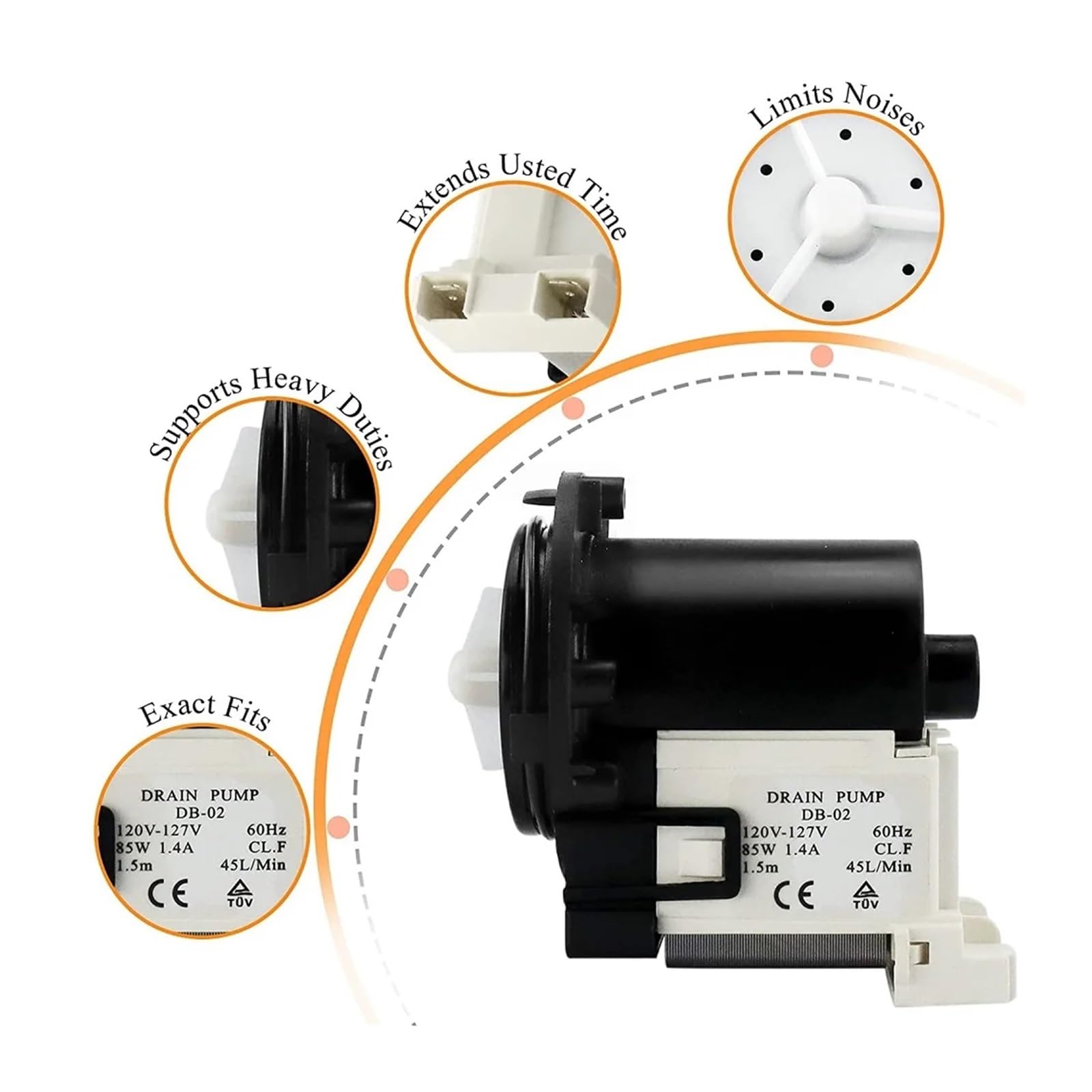 Motor De Bomba De Drenaje Compatible con Kenmore LG 4681EA2001T