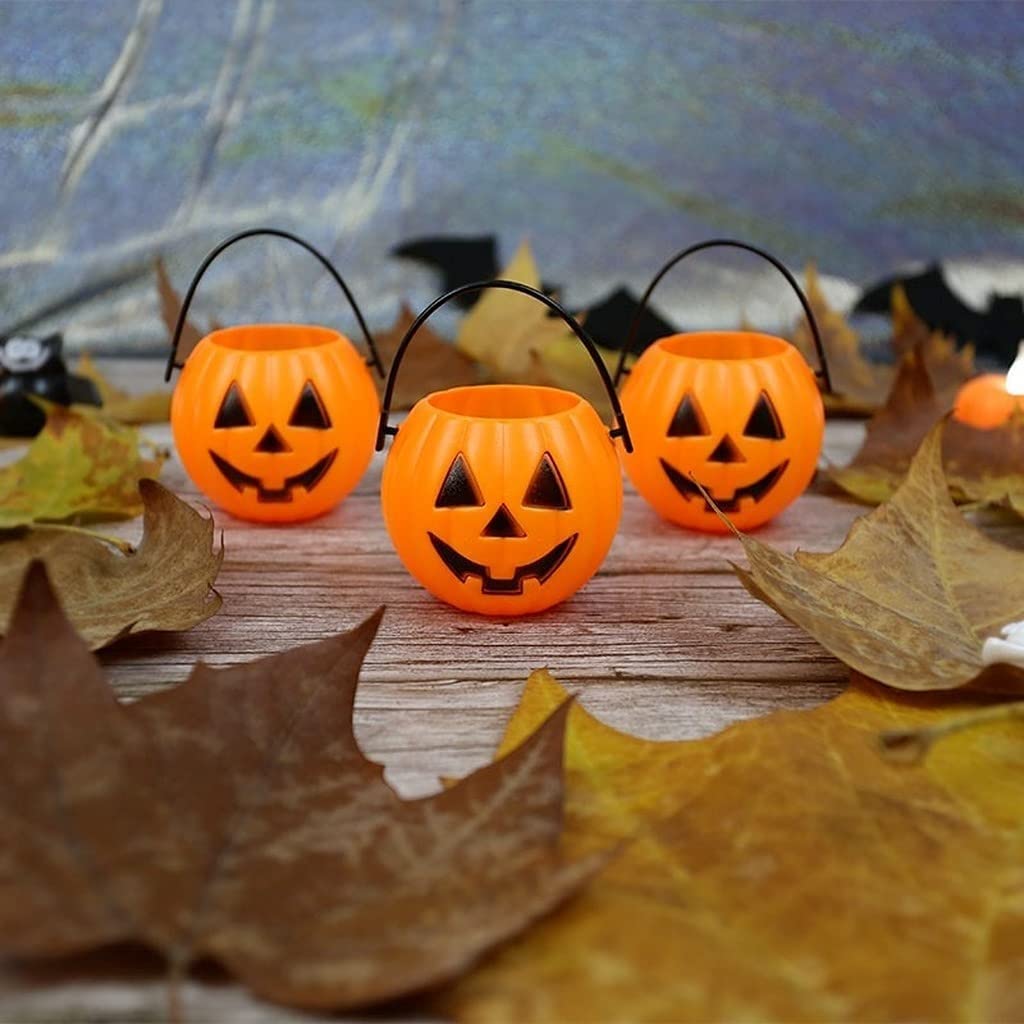 Latarnia na Halloween 6 Sztuk Dekoracja Halloween Ozdoby Z Dyni Nieświecące Przenośne Wiadro Latarnia Sprytny Dekoracja na Halloween