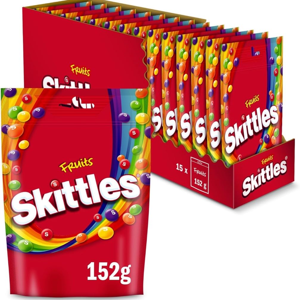 Skittles Caramelos Masticables Bolitas Sabores Afrutados 15 x 152g