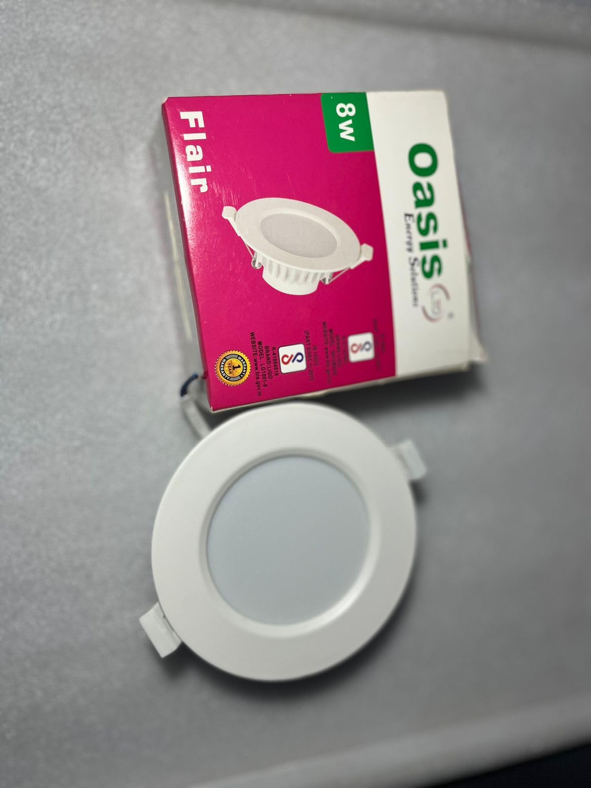 Energy Solutions Round Decorative Panel Light 3D Effect Led Celling Light (W+P, 8W Flair)-image-30