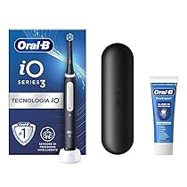 Oral-B Spazzolino Elettrico Ricaricabile iO 3 Nero, 1 Spazzolino Elettrico, 1 Testina Di Ricambio, Custodia Da Viaggio + Dentifricio Oral-B Pro Expert, Pulizia Denti Efficace