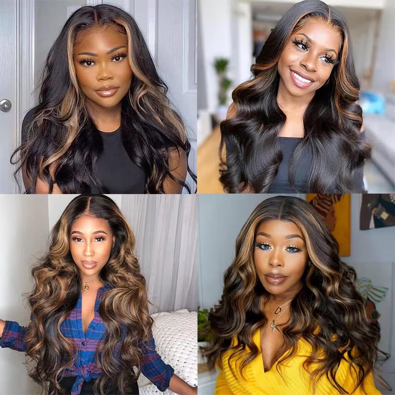 brown highlight bundles human hair fb30 human hair bundle body wave highlights 18 20 22 inch unprocessed brazilian brown remy hair extensions healthy and soft 3 bundle hair 150g 18 20 22 #gp1b30 brown bb