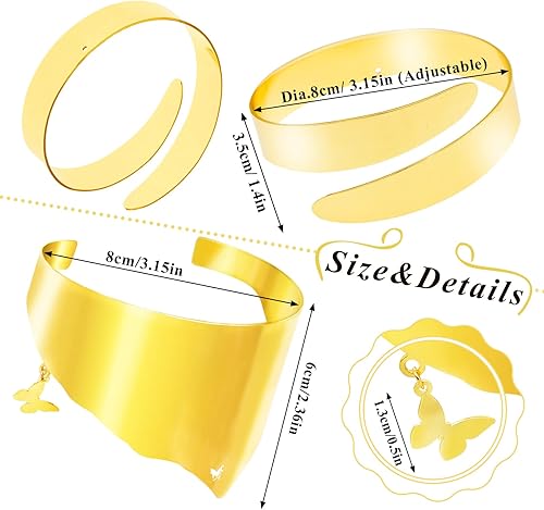 Miniatura 2 de RechicGu 2 piezas de monedas, brazalete superior del brazo, pulsera de cadena con borla, brazalete ajustable, joyería bohemia para mujeres y niñas