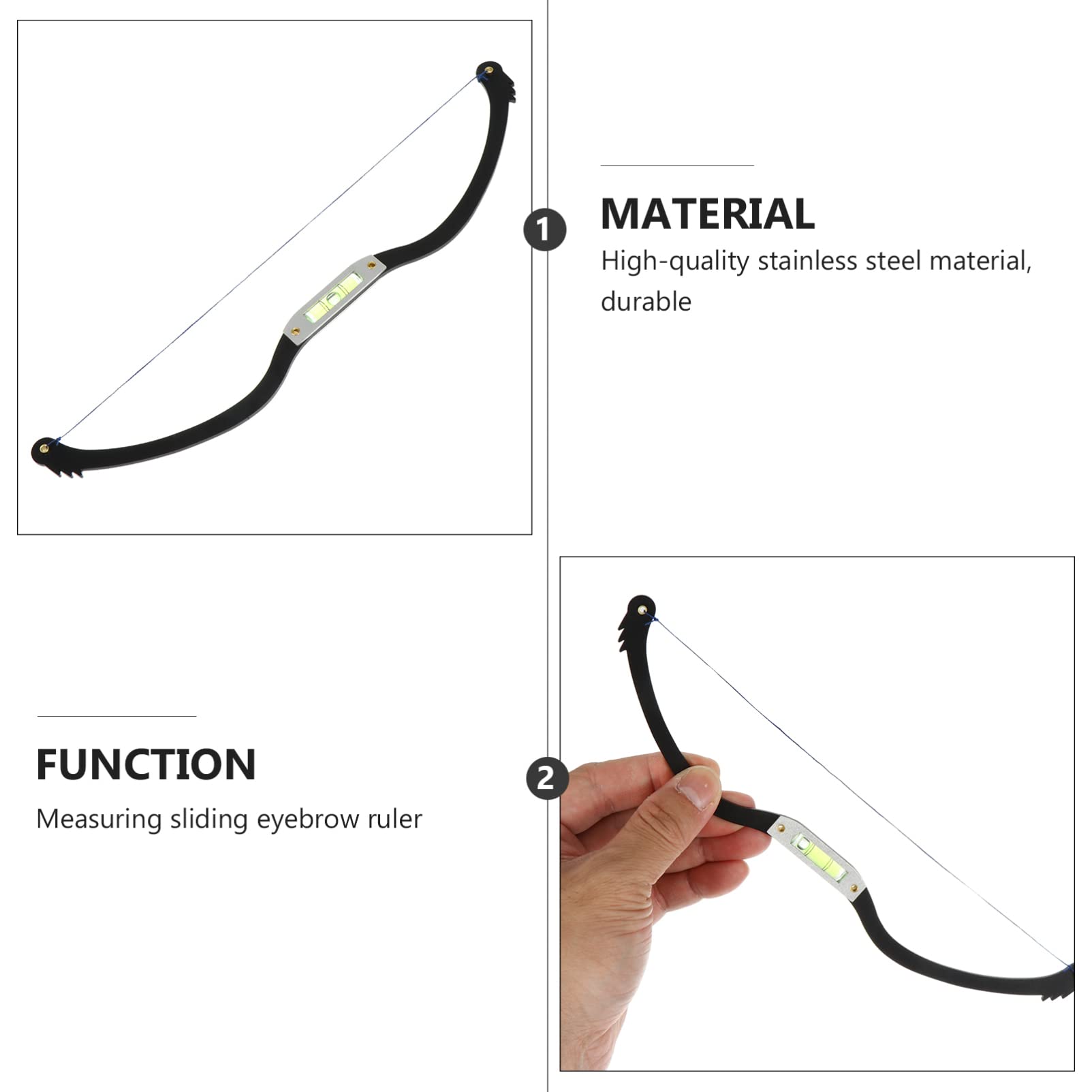 minkissy 3pezzi Kit Per Modellare Sopracciglia Righello Con Livella Per Misurazione Precisa Strumento Per Disegno Sopracciglia e Cosmetici