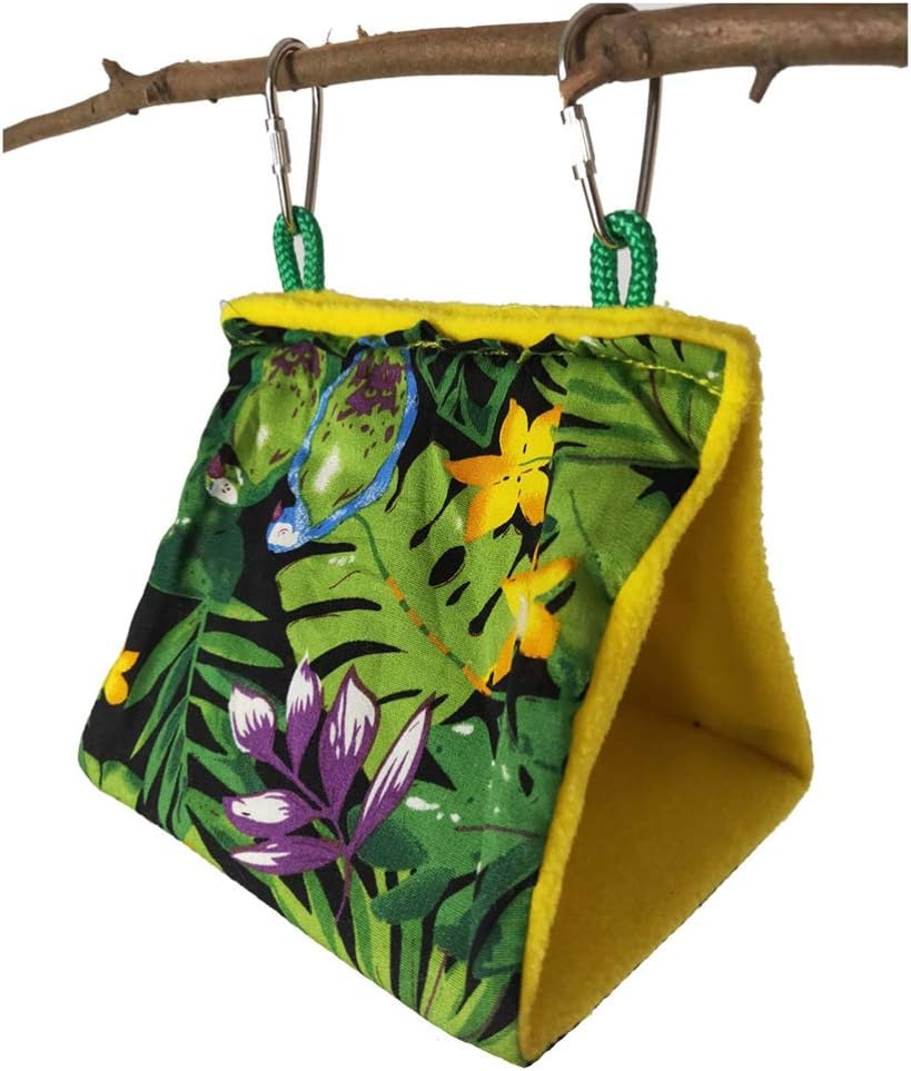 Caba?a De Nido Colgante de Pájaro Loro Colgando La Hamaca Pájaro de La Cama para Dormir La Selva Tropical Impresa Pájaro Parrot Hideaway House ( Tama?o XL ) Nidos De Pájaros para Jaulas