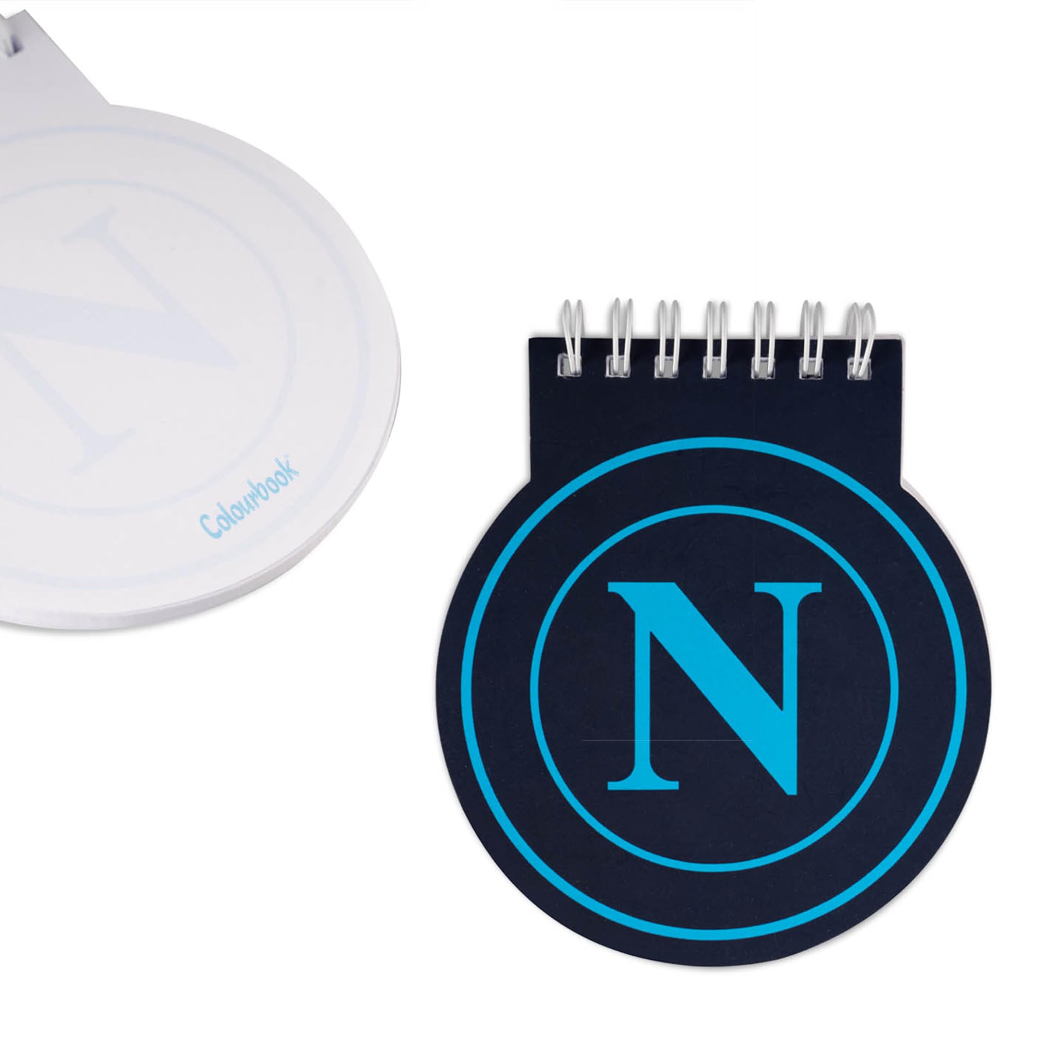 Colourbook Napoli - FanBall Box Sorpresa Cancelleria, Prodotti Ufficiali SSC Napoli, Include Evidenziatore, Block Notes, Temperino, Penna a Scatto, Sciarpa Ufficiale, (Blu Navy)