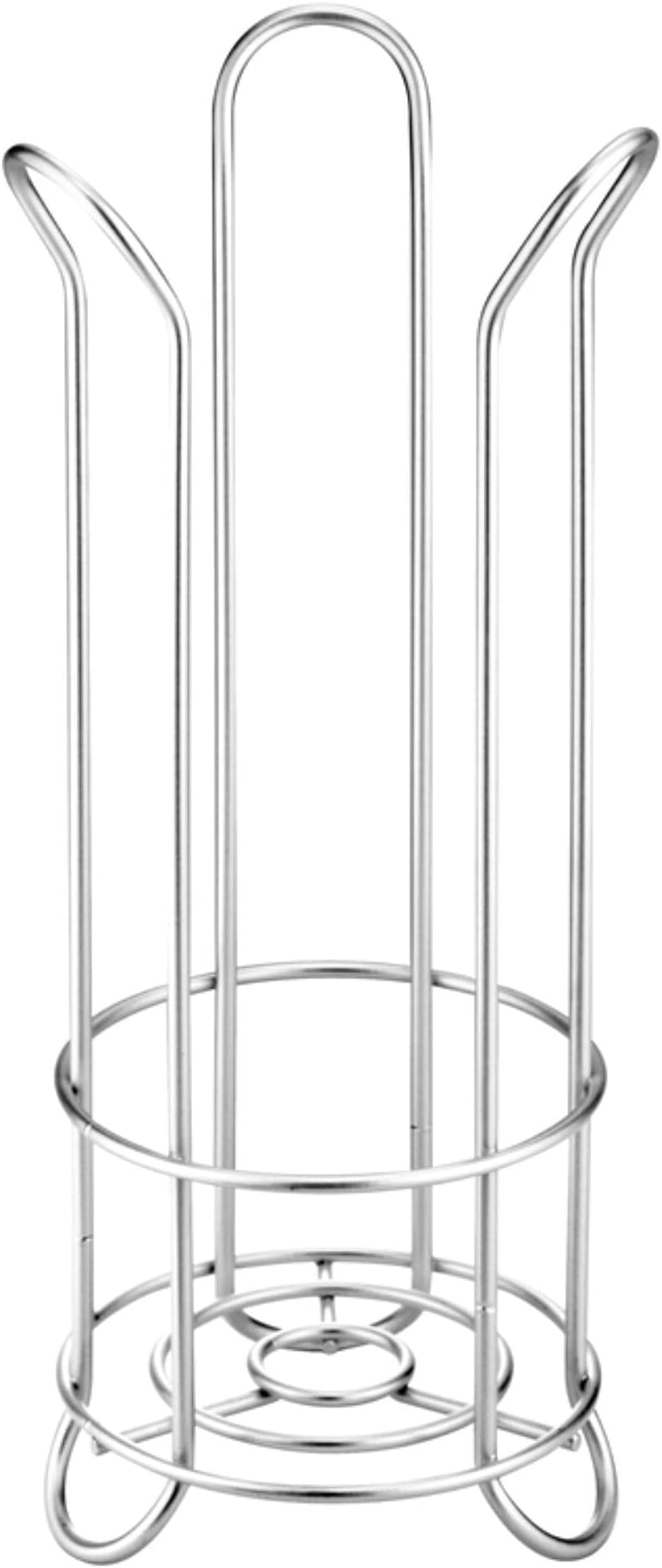 iDesign Classico Metal Toilet Tissue Roll Reserve Organizer for Bathroom, Compact Organizer, Holds 3 Rolls of Toilet Paper, Silver