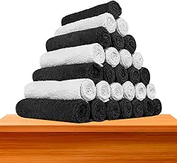 Kit 10 - Toalhas De Rosto Para Salão - Profiline (5 Brancas + 5 Pretas)