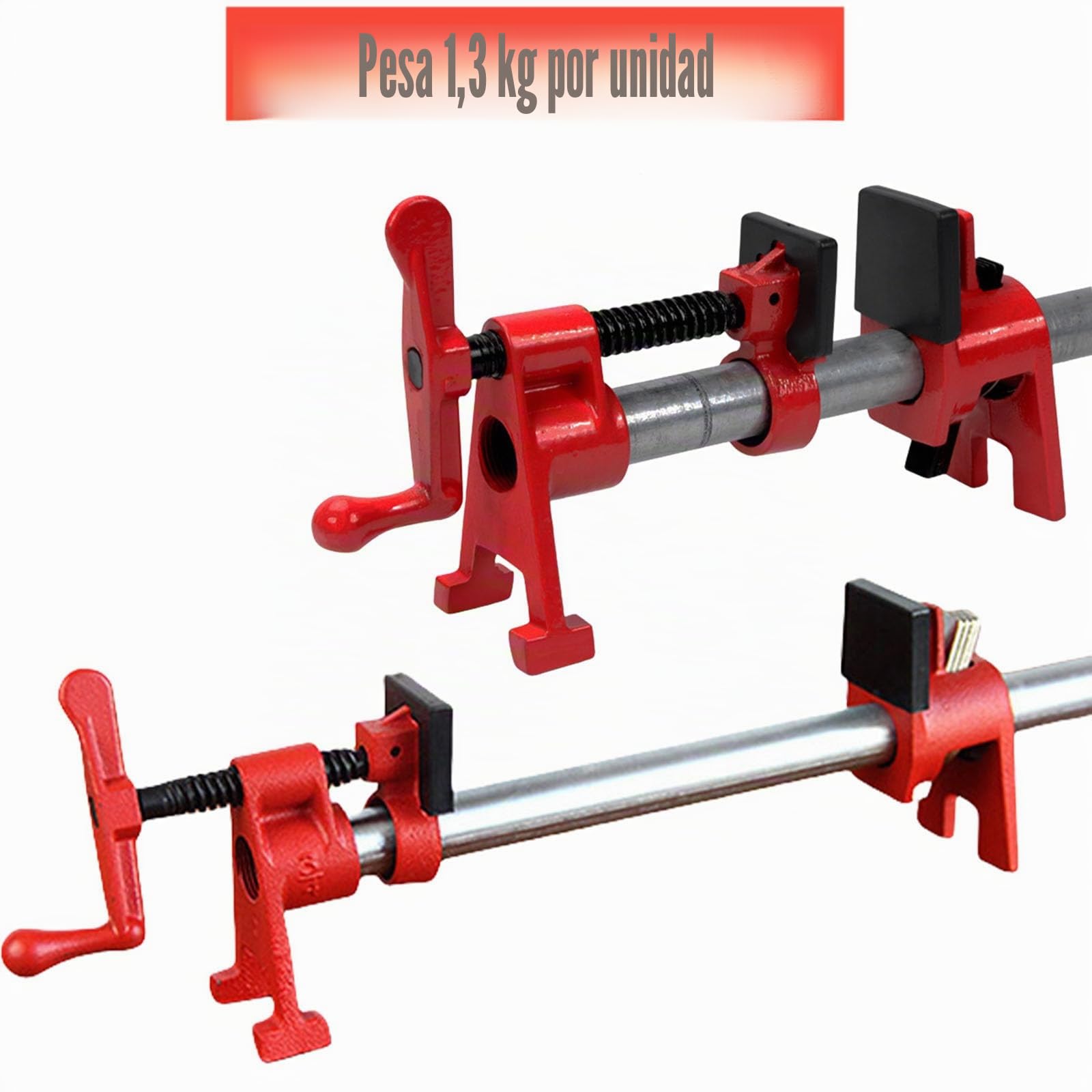 DURDUR 4 Piezas Abrazaderas de Tornillo para Tubos Abrazaderas para Tubos de 3/4", Juego de Abrazaderas de Tornillo de Hierro Fundido Maleable para Conjunto de Montaje de Marco de Puerta, Abrazadera