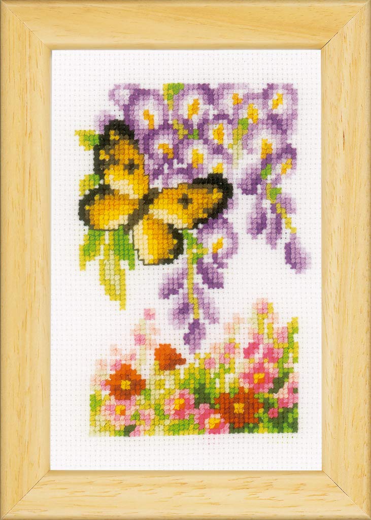 Vervaco Kreuzstich Set Hochzeit - DIY Stickbild 'Eheringe' 16x18 Cm