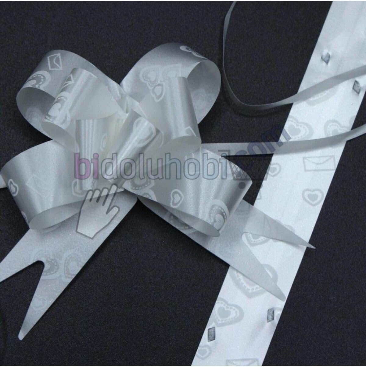 bidoluhobi Paket Süsü Pratik Fiyonk 10'Lu 35 Cm Beyaz