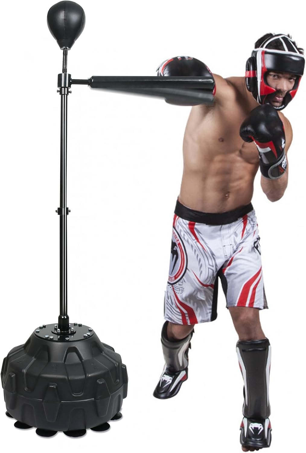 Punching Ball De Table Relaxdays - Ventouse - Mini Sac De Boxe De Bureau - Rouge