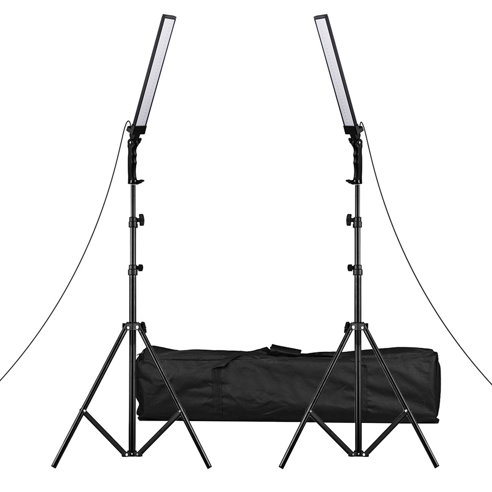 Studio Kit，60cm/23.6in Handheld LED Lighting Kit 90Pcs 24W Beads Dimmable Photography LED Video Light Fill-in Light Bar Handheld 5500K CRI 85 with Adjustable Light Stand for Video Portraits Still Life