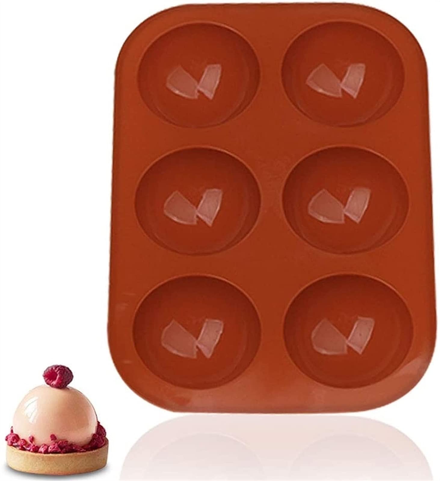 Moule silicone 6 trous demi-sphère pour dôme mousse et gâteau
