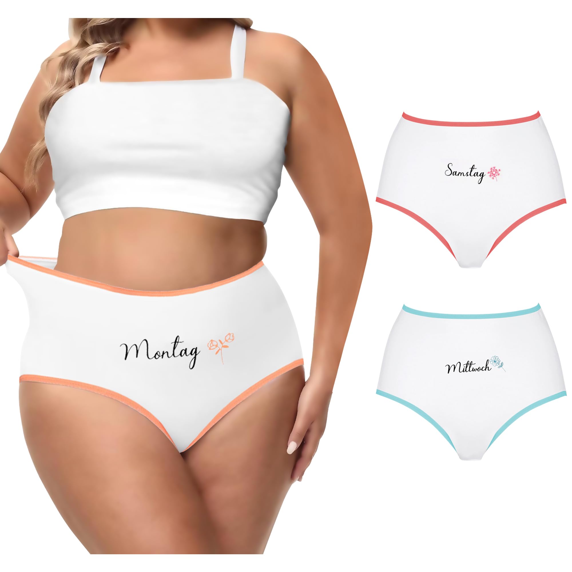 Women's Plus Size Panties High Waist Cotton Briefs Ladies Underwear Big Size Panties Combo (Pack of Any Random Colours and Prints)-image-27