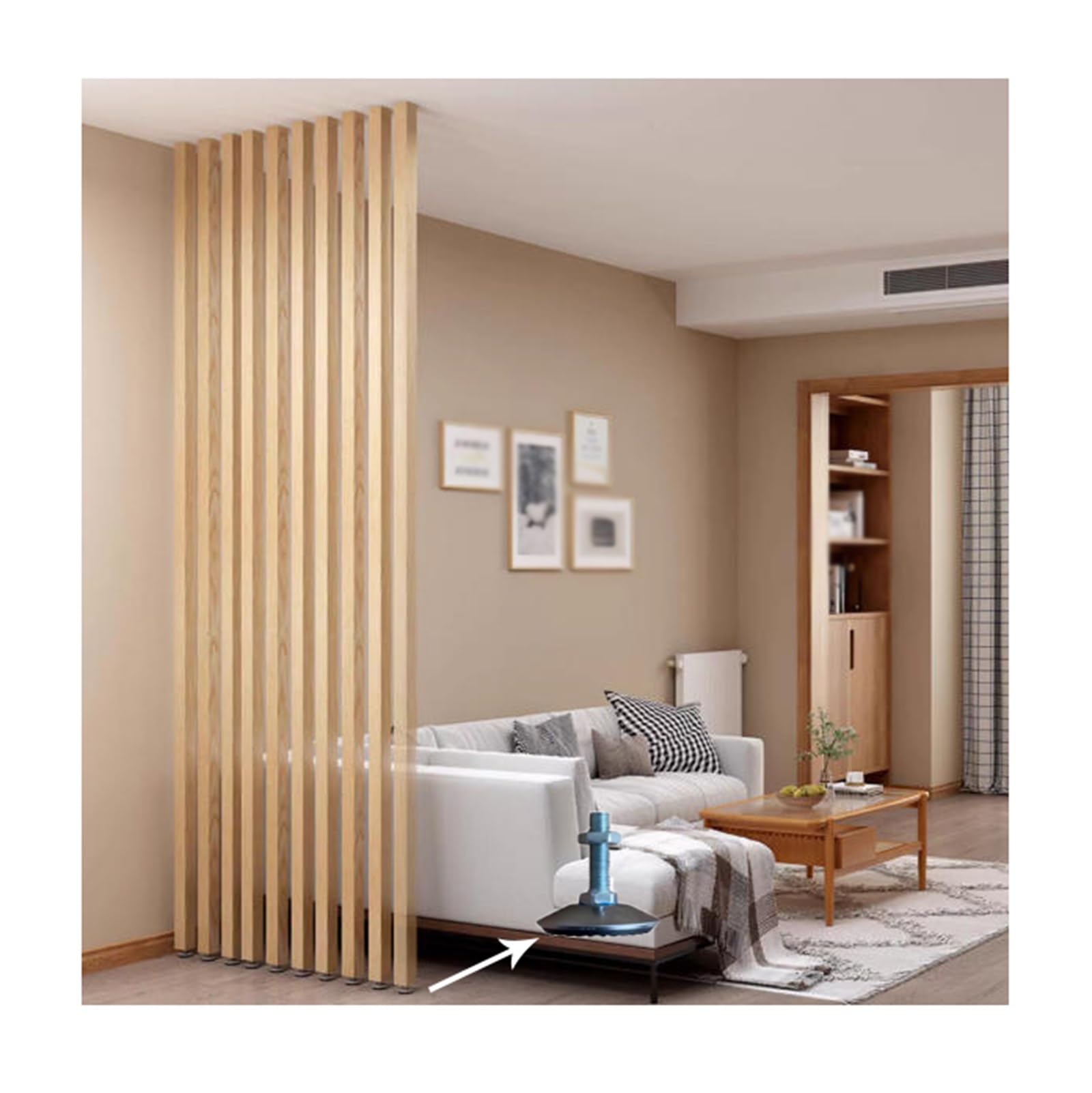 Floor to Ceiling Wall Post Partitions Screens， Adjustable Floor To Ceiling Room Divider Posts 4-Pack Multicolor 100-240cm(4 Root,190cm/74.8in/6.23ft)