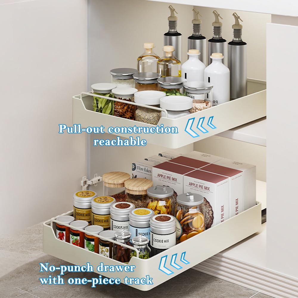 NUODWELL Organiseur de placard coulissant, étagères de rangement coulissantes