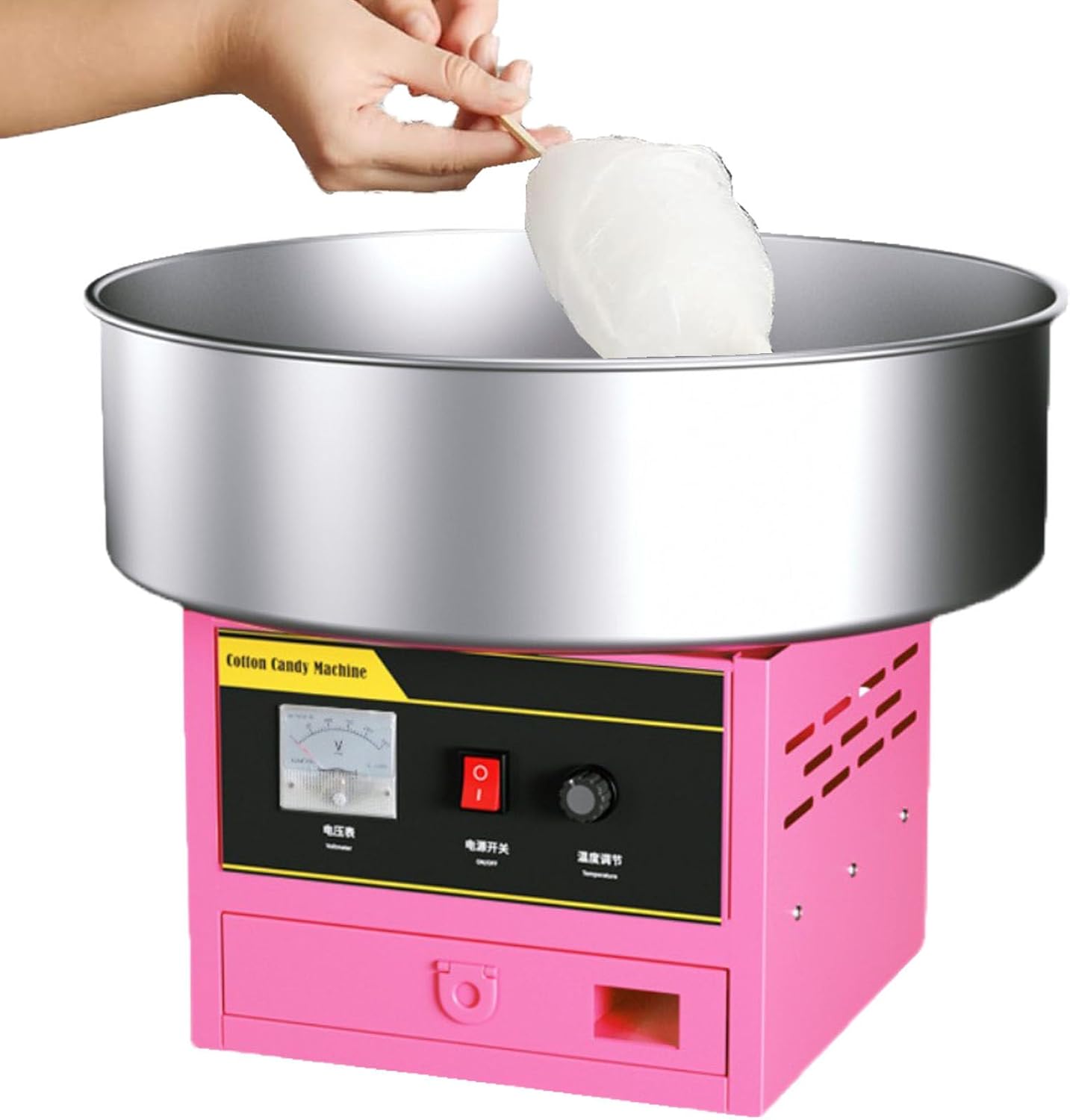 Cotton Candy Machine for Kids, Portable Electric Cotton Candy Makers with 1200W Efficient Electric Heating, Sweet Cotton Candy Maker for Home Birthday Family Party Christmas ,Stainlesssteeltype
