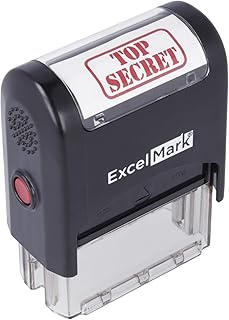 TOP Secret Self Inking Rubber Stamp - Red Ink (ExcelMark A1539) (Stamp Only)
