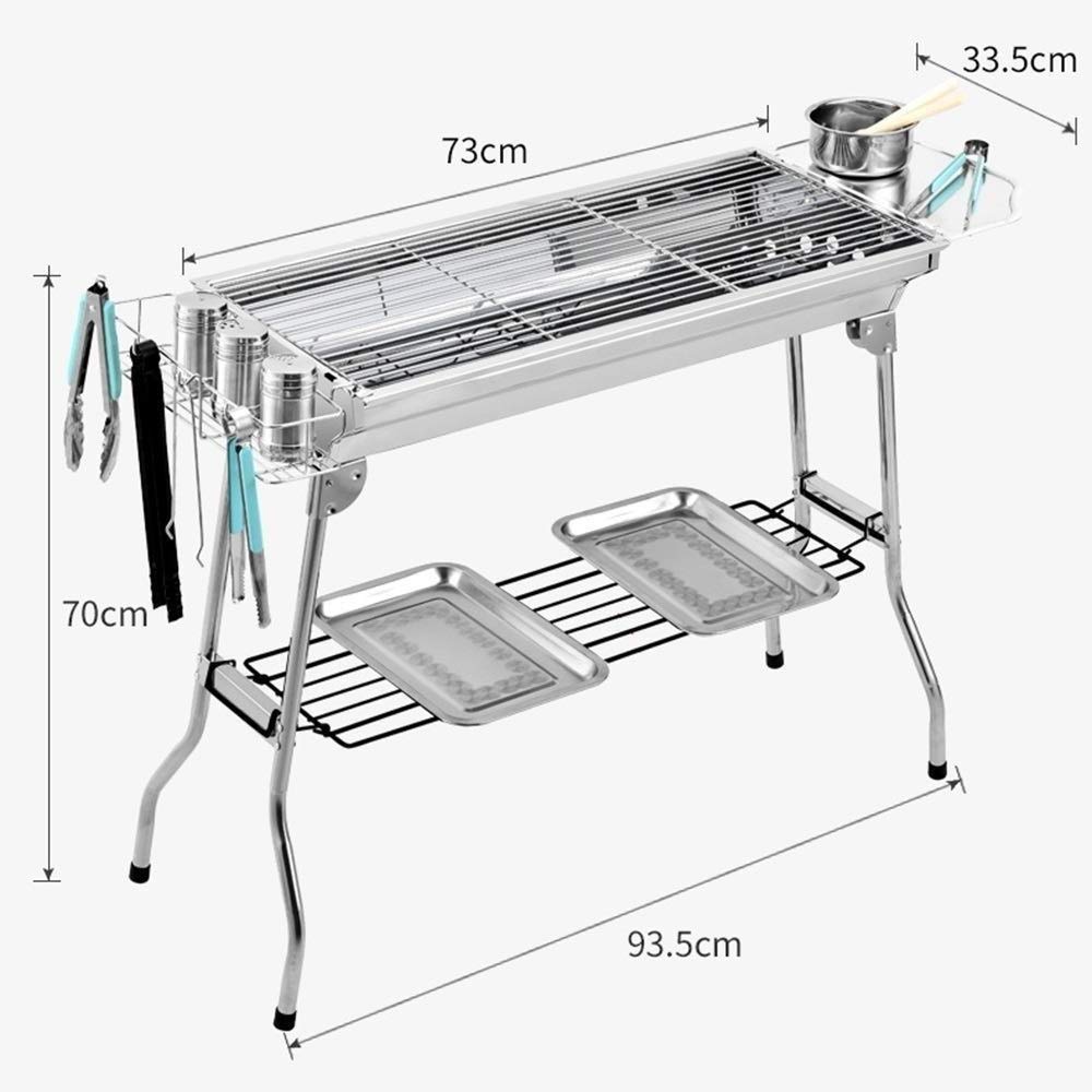 grill bbq, Grill Grill na świeżym powietrzu Grill węglowy Składane przenośne zestawy narzędzi do grillowania ze stali nierdzewnej do gotowania na świeżym powietrzu Kemping Piesze wycieczki Pikniki lub