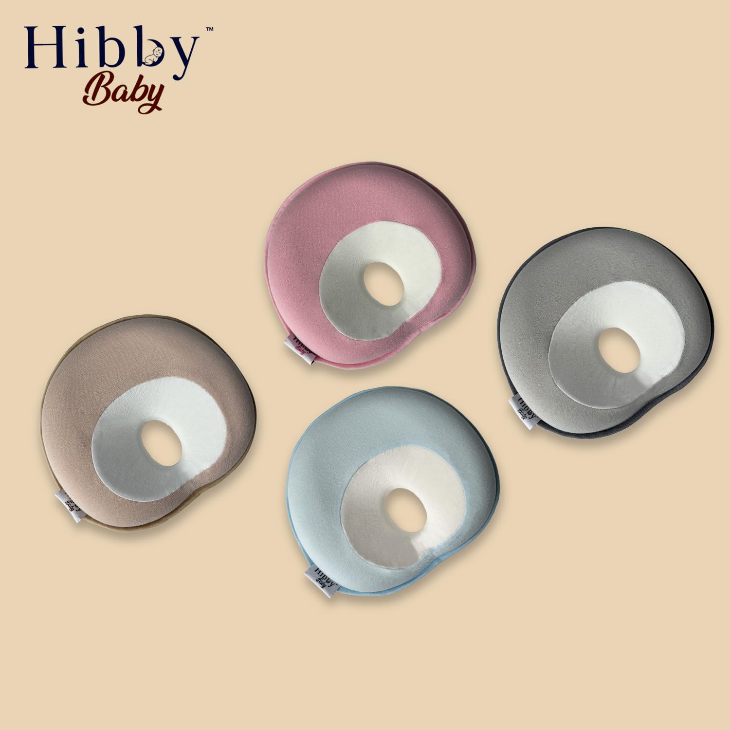 Hibby Baby Pillow for Stroller, Bouncer, Car Seat and Travel (Pebble Grey)